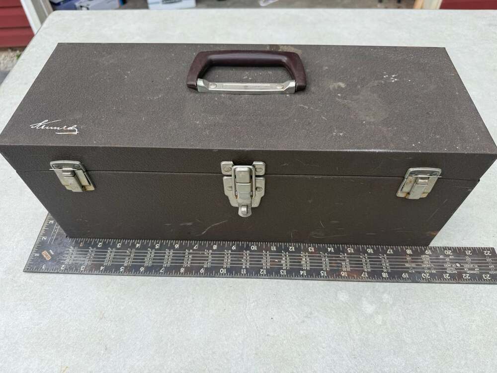 Vintage Kennedy Kits Brown Metal Tool Box Style S-19